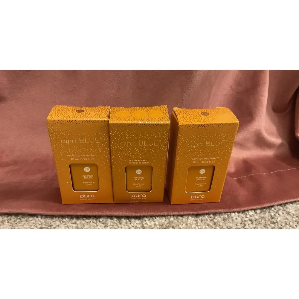 Lot of 3 Capri Blue Pumpkin Dulce Pura Smart Fragrance Refills NIB 10mL